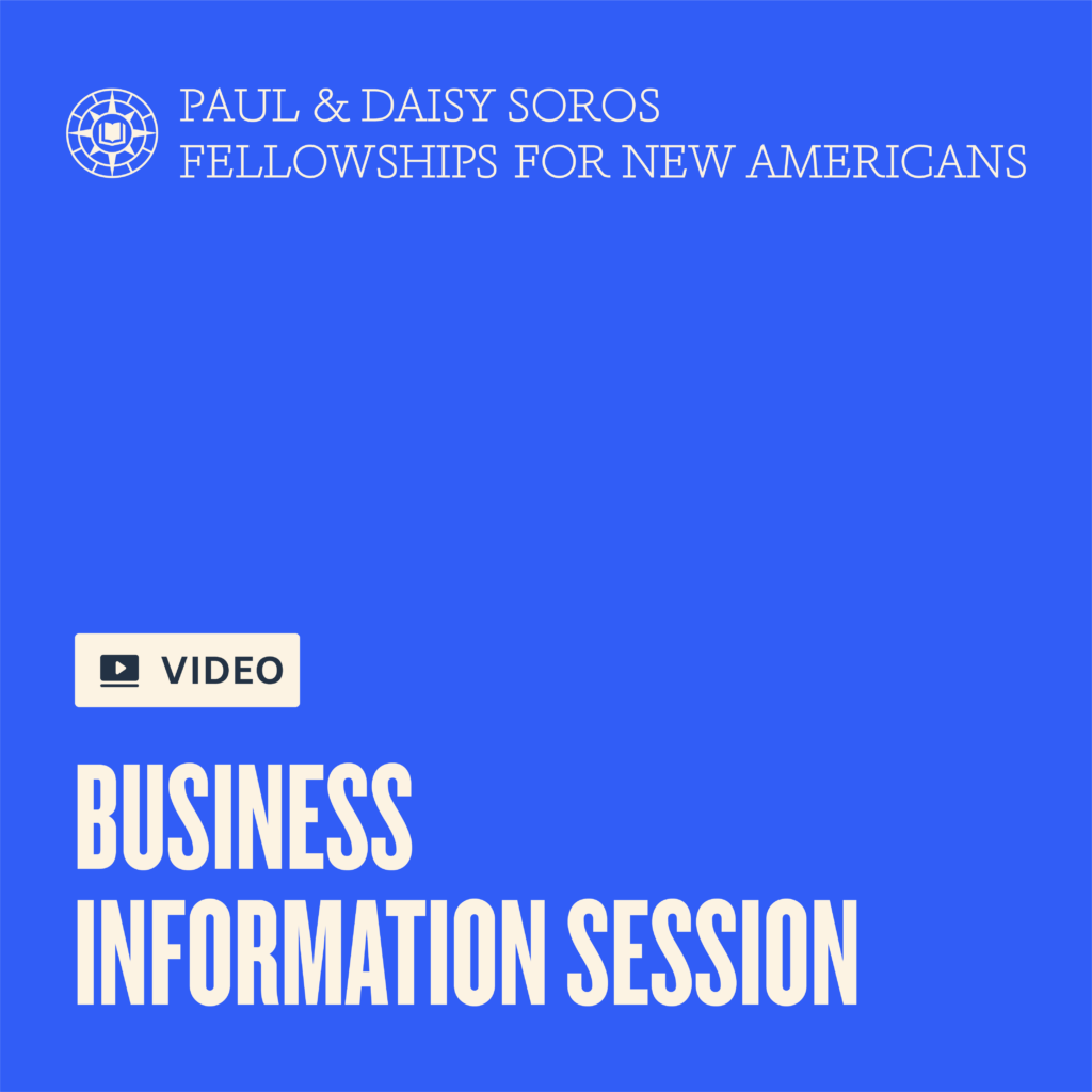 Business Information Session - blue graphic