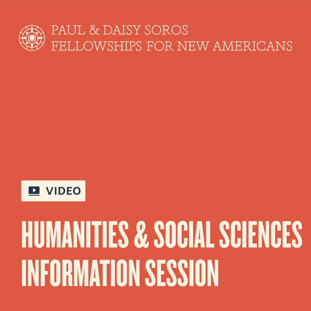 "Video: Humanities & Social Sciences Information Session" orange graphic