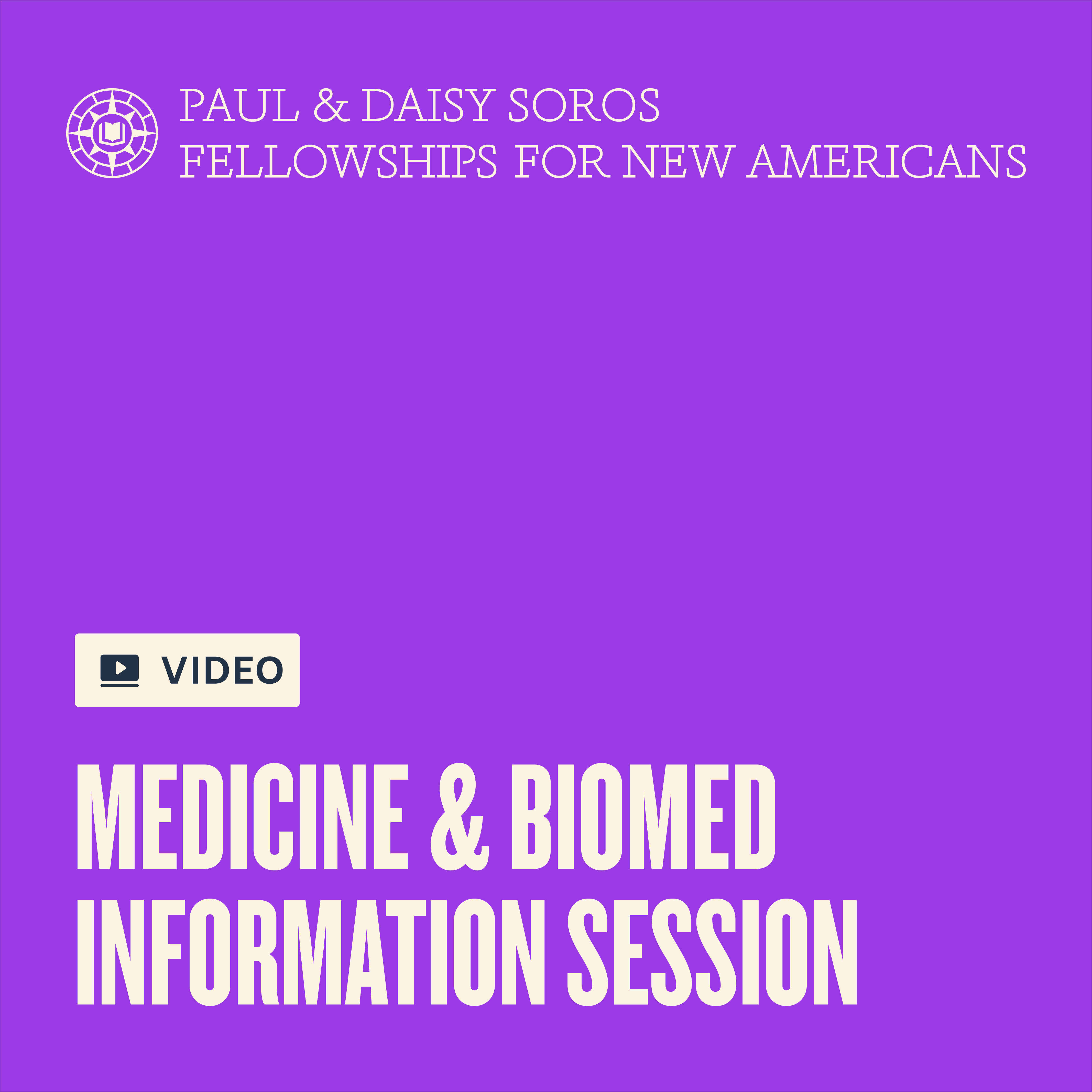 "Medicine & Biomed Information Session" purple graphic