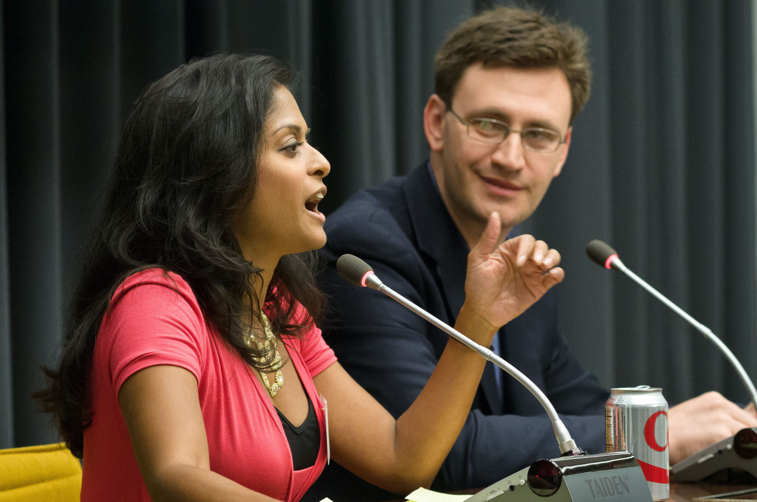 Nusrat Choudhury and Andrei Cherney discuss developing their public voices at a Paul & Daisy Soros Fellowships Fall Conference.